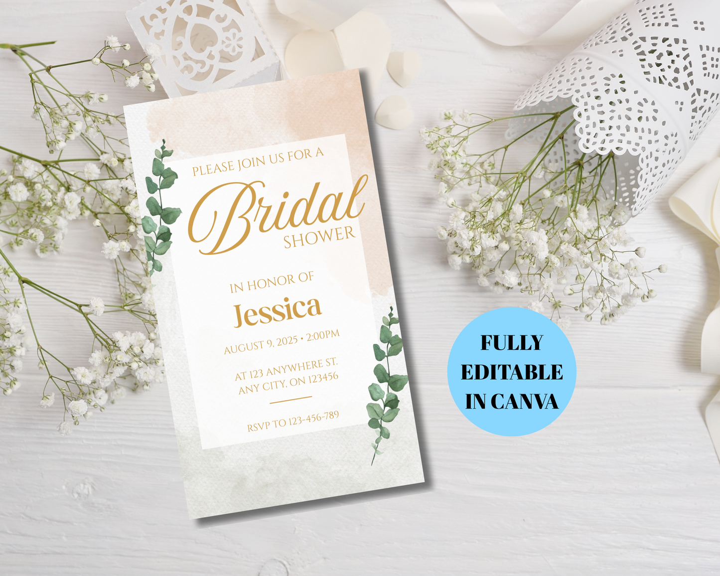 Bridal Shower Editable Invite
