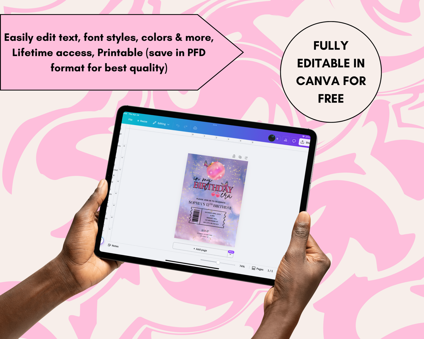 In My Birthday Era Editable Invite