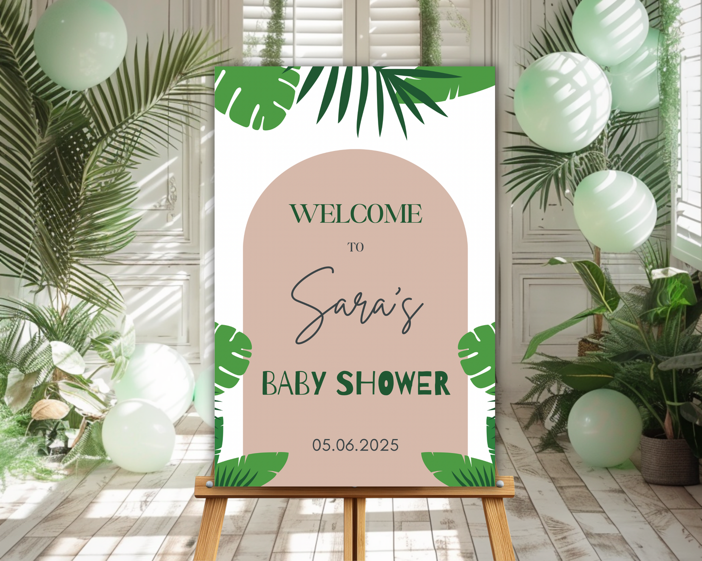 Safari Editable Welcome Baby Shower Sign
