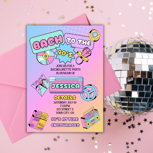 Bach to the 90’s Bachelorette Party Invite