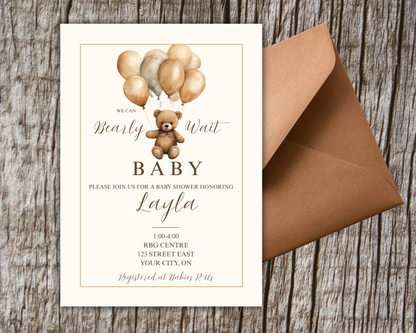 Teddy Bear Baby Shower Invitation