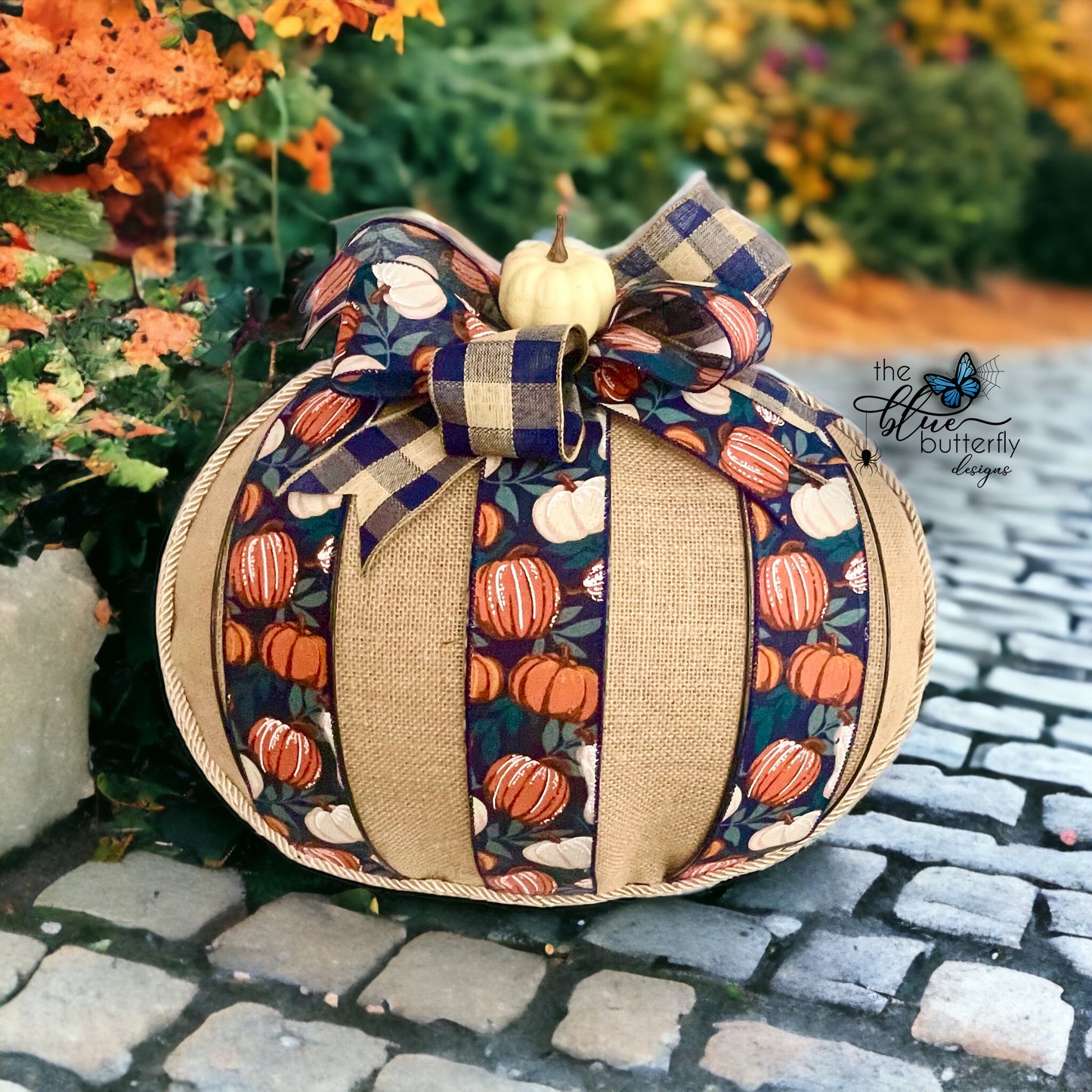 Navy Pumpkin Wreath