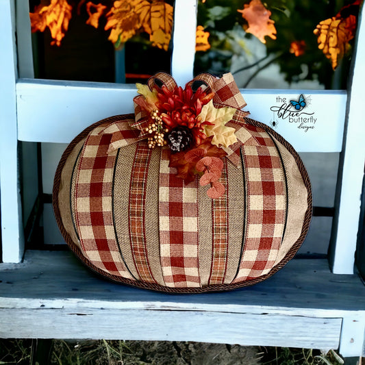Plaid Pumpkin Wreath