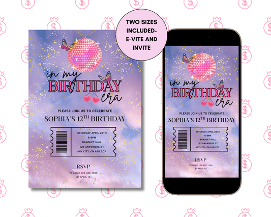 In My Birthday Era Editable Invite