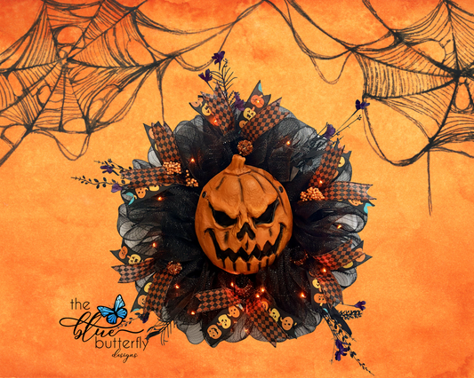 Pumpkin Head Wreath